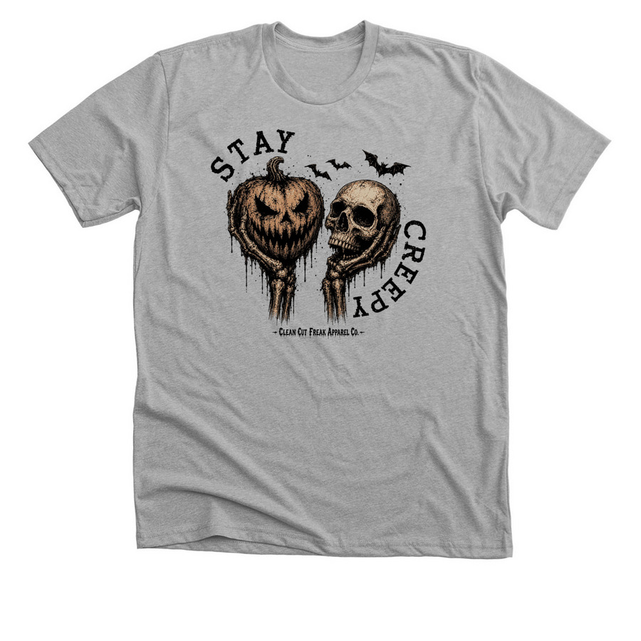 Stay Creepy, a Athletic Heather Premium Unisex Tee