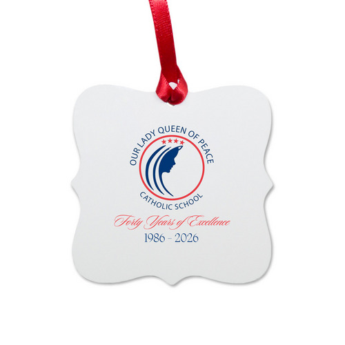 40 Years Ornament, a White Aluminum Square Ornament