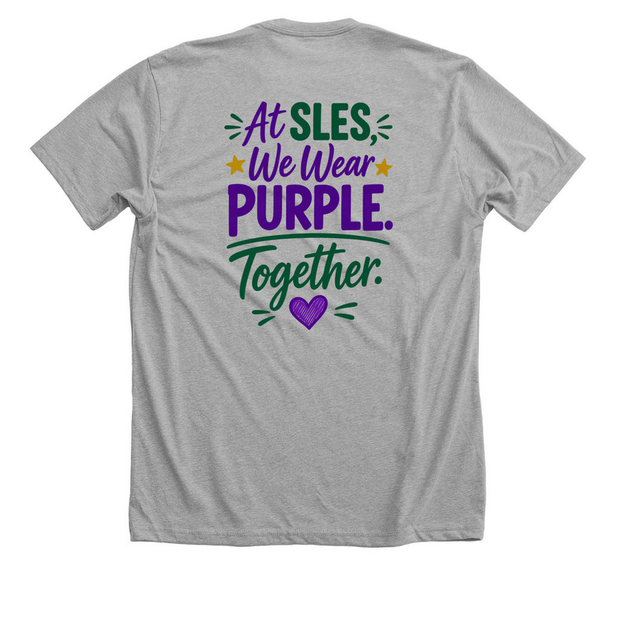 SLES Purple Up!, a Athletic Heather Premium Unisex Tee (back-view)