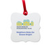 Holiday Ornament, a White Aluminum Square Ornament