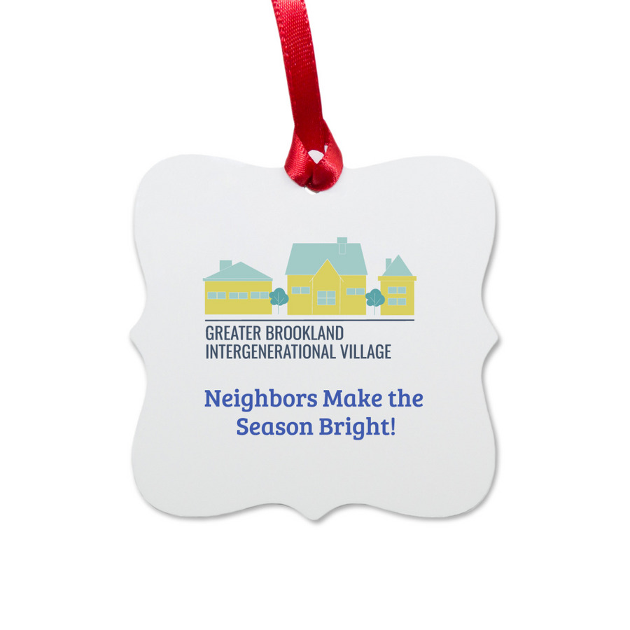Holiday Ornament, a White Aluminum Square Ornament