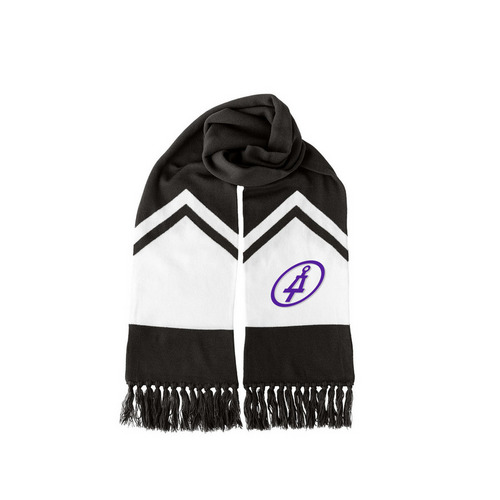 TBP CCNY Scarf, a Black/ White Two-Tone Gameday Scarf