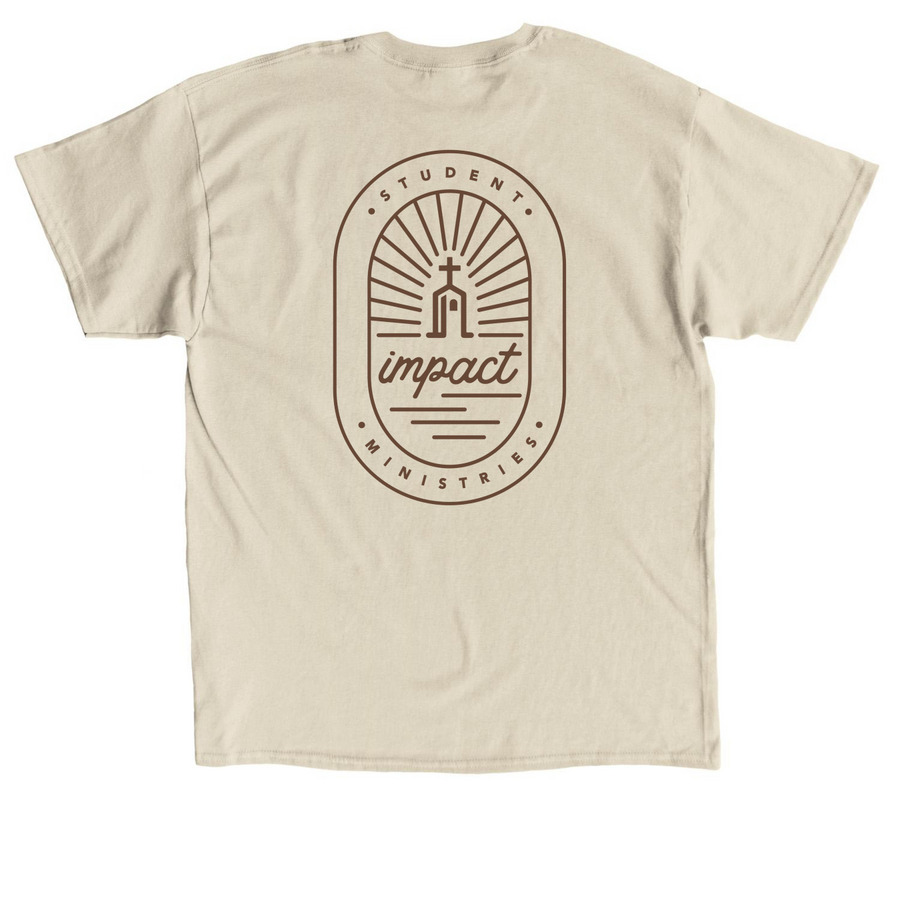 Impact Tshirt - Standard Design Brown, a Sand Classic Unisex Tee (back-view)