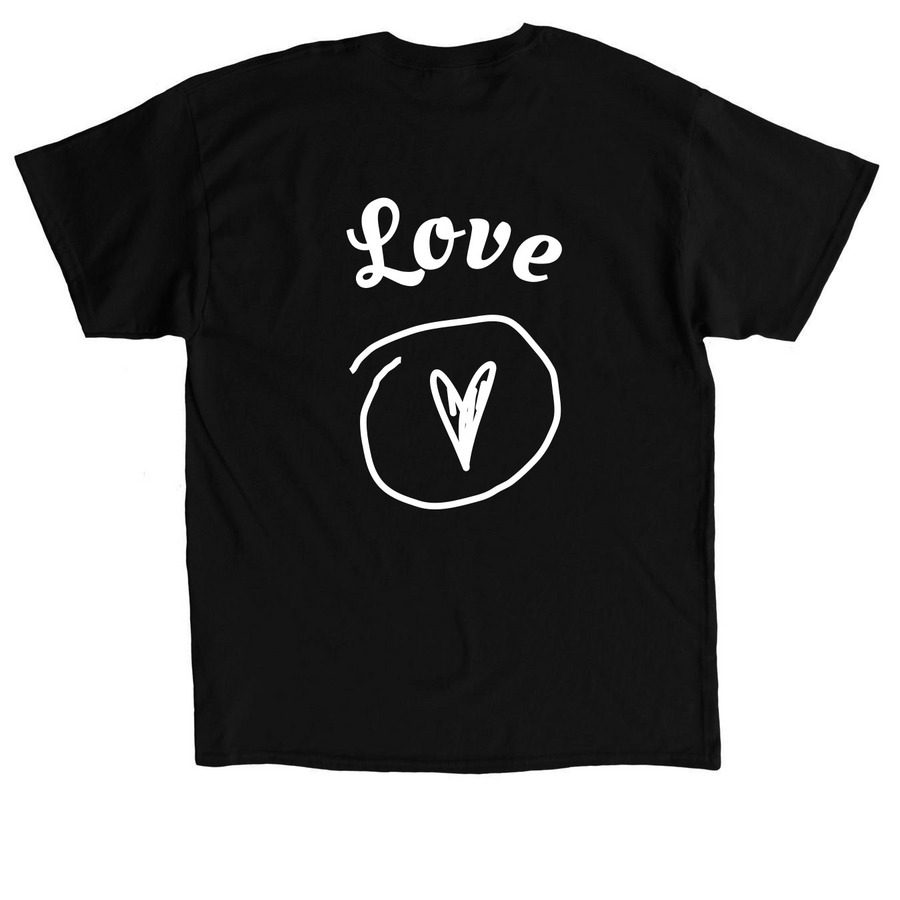 &nbsp;Love Tee&nbsp;, a Black Classic Unisex Tee (back-view)