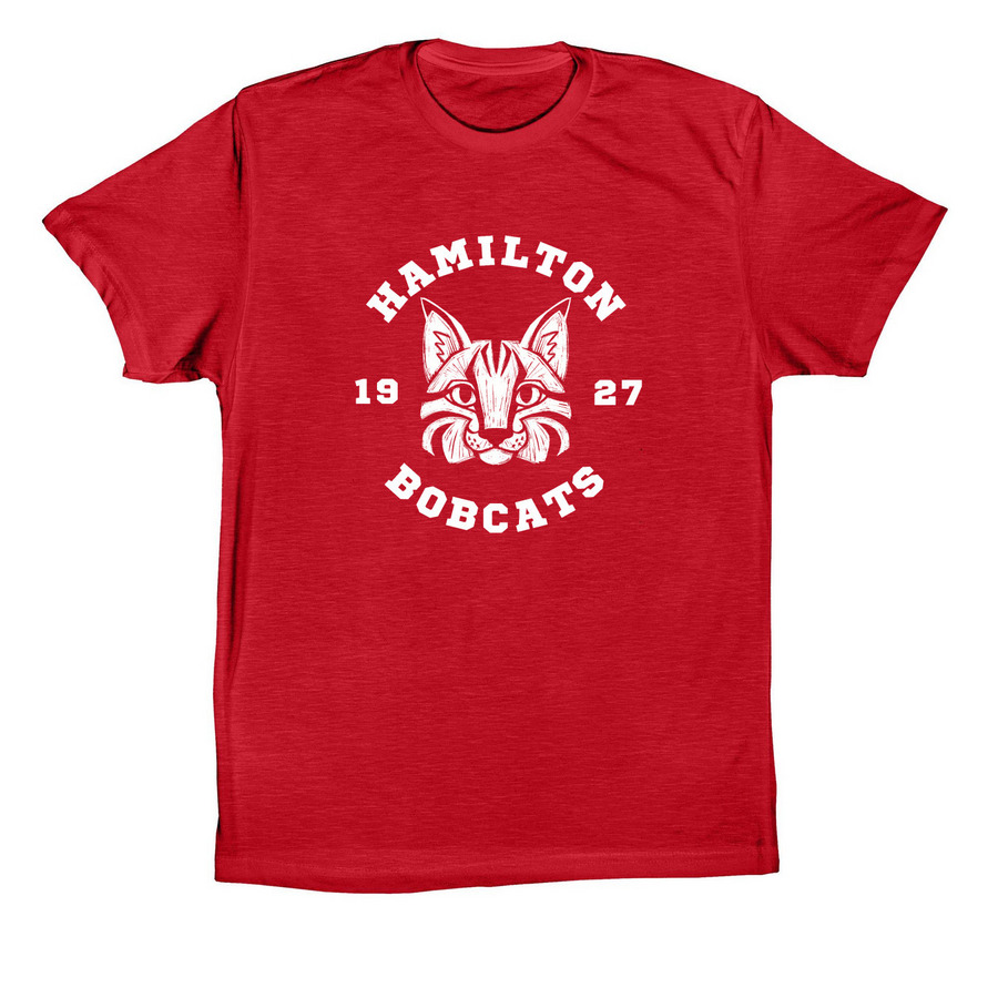 Classic Bobcat White, a Canvas Red Premium Cotton Tee