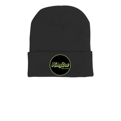 HoneyDew Winter Hat, a Black Printed Cuffed Beanie