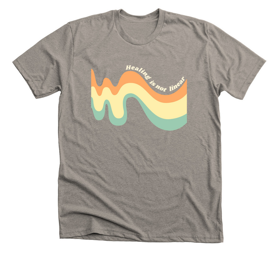 Healing is not linear, a Heather Stone Premium Unisex Tee