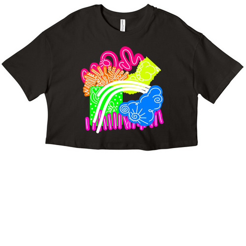 All Sunshine and Rainbows&nbsp;, a Black Women?s Cropped Cotton Tee