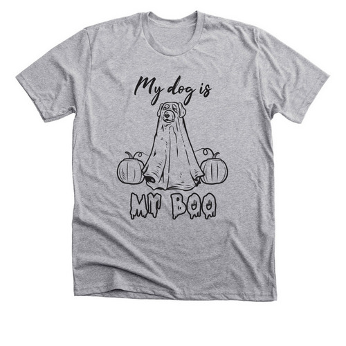 My Dog Is My Boo, a Athletic Heather Premium Unisex Tee