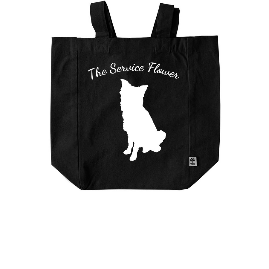 The Service Flower - Tote bag, a Black Recycled Cotton Tote Bag