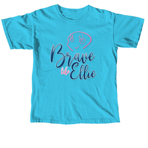 Brave like Ellie logo shirts, a Lagoon Blue Comfort Colors Unisex Tee