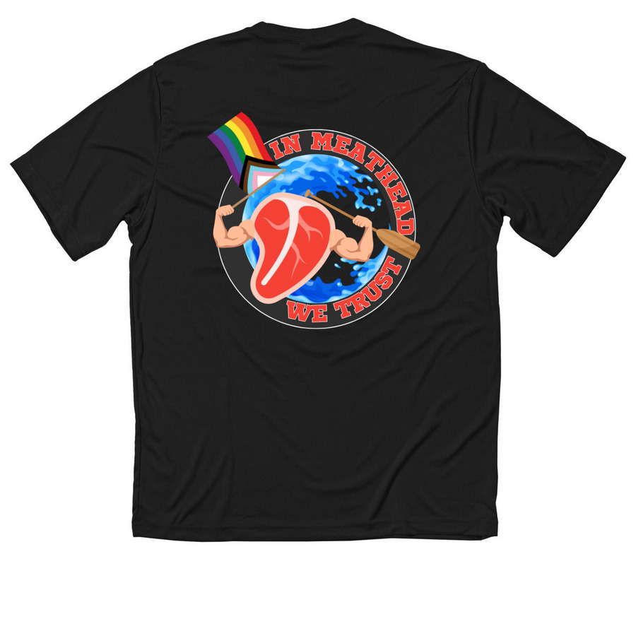 Amazon Meatheads QuickDry Performance Gear, a Black Classic Performance Tee (back-view)