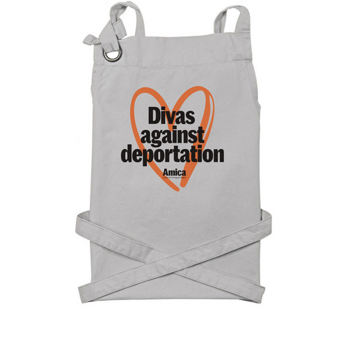 Divas against deportation, a Silver Cotton Canvas Pocket Apron