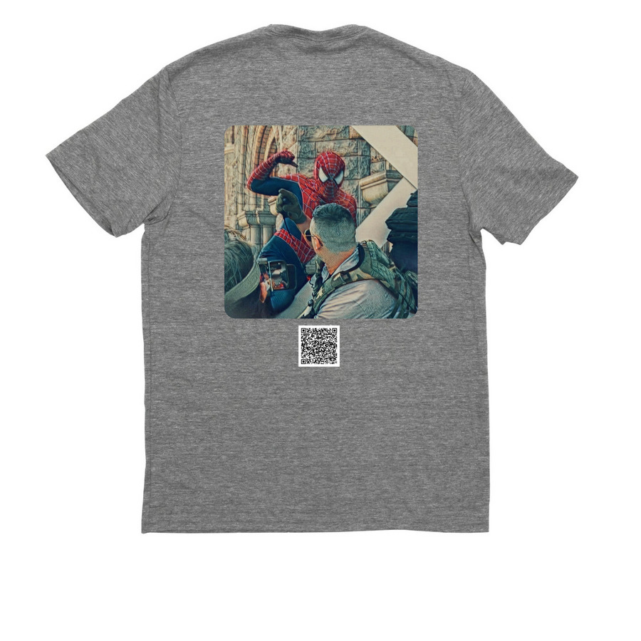 Be The Hero You Are Looking For, a Aluminum Grey Allmade Eco Triblend Unisex Tee (back-view)