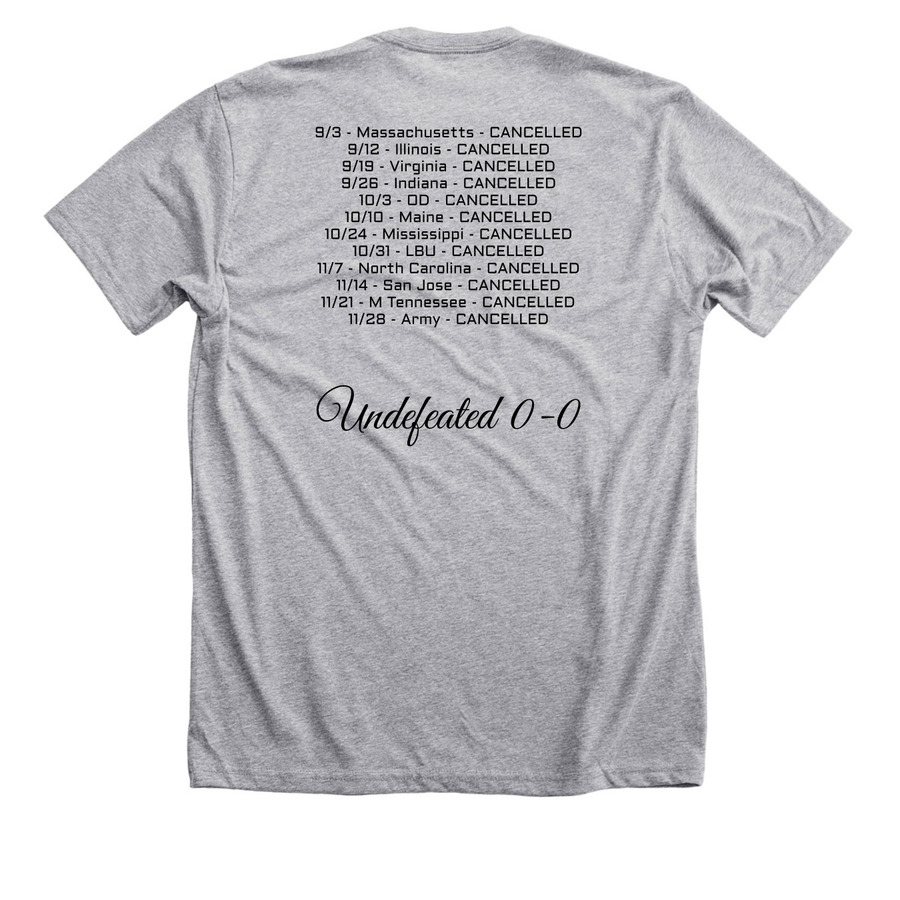 2021 COVID College Football Champs T Shirt!&nbsp;, a Athletic Heather Premium Unisex Tee (back-view)