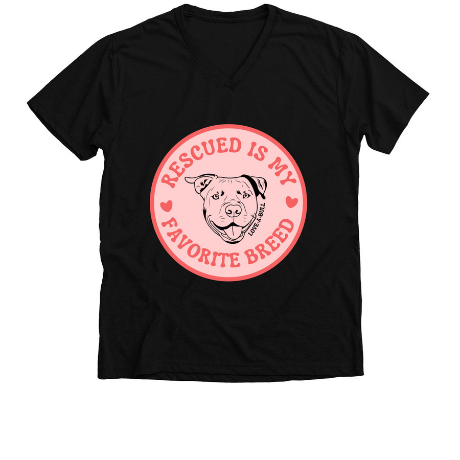 Rescued is my favorite breed, a Solid Black Blend Premium V-Neck Tee