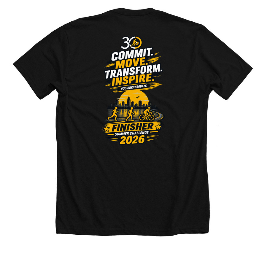 30 Runs Summer Challenge 2026, a Solid Black Blend Premium Unisex Tee (back-view)
