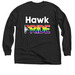Hawk Pride (White Text), a Black Classic Long Sleeve Tee