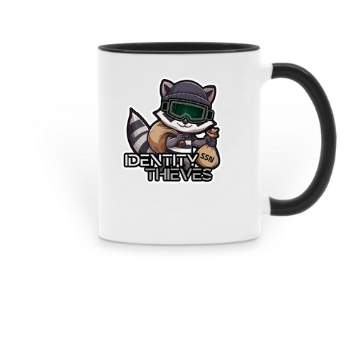Identity Thieves Mug, a Black Two-Tone Ceramic Mug