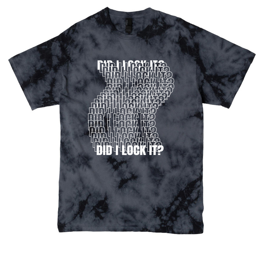 DID I LOCK IT?&nbsp;, a Black Crystal Tie Dye Tee