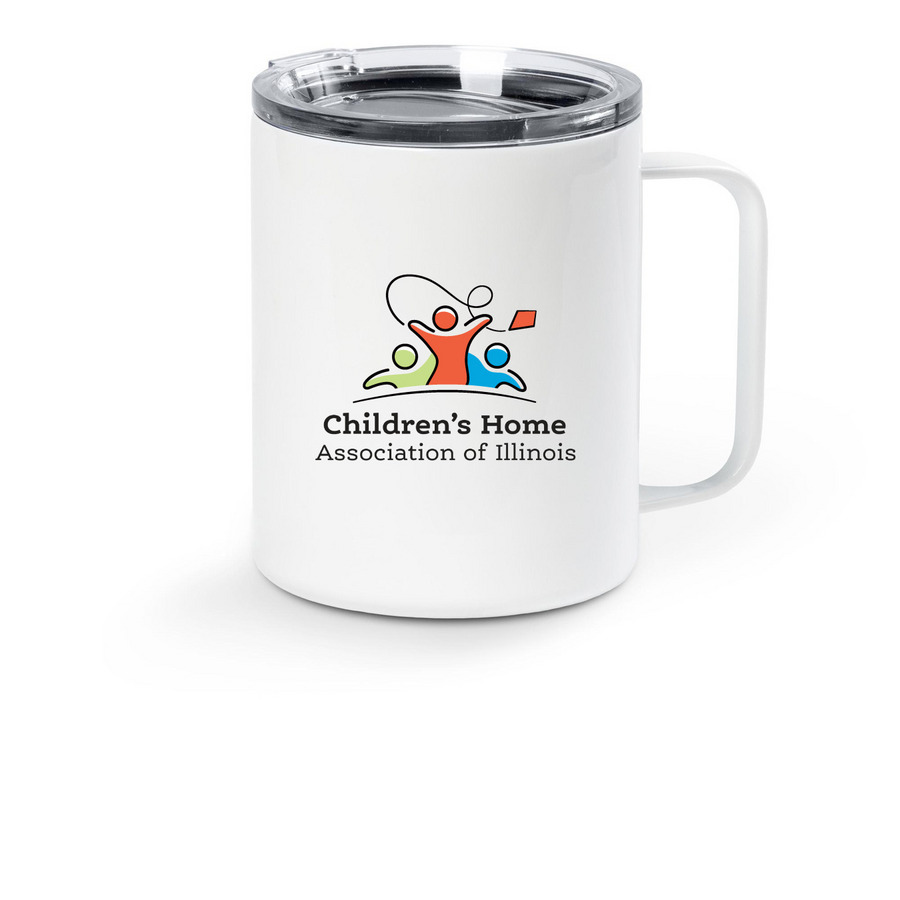 CHAIL Logo Travel Mug, a White Stainless Steel Travel Mug
