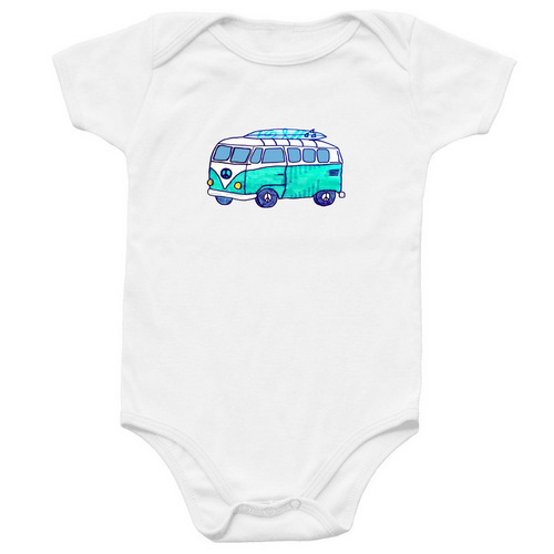 Peace Van by Sydney Baby Onesie, a White Infant Onesie