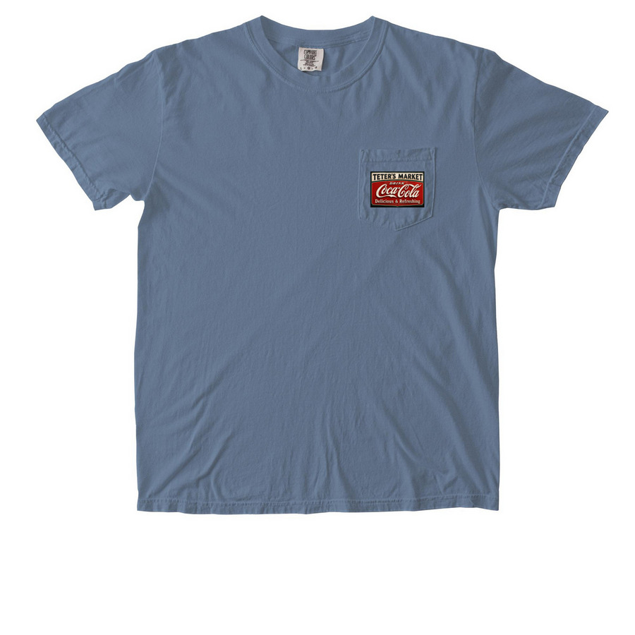 Teter?s Market Official Merch, a Blue Jean Comfort Colors Pocket Tee