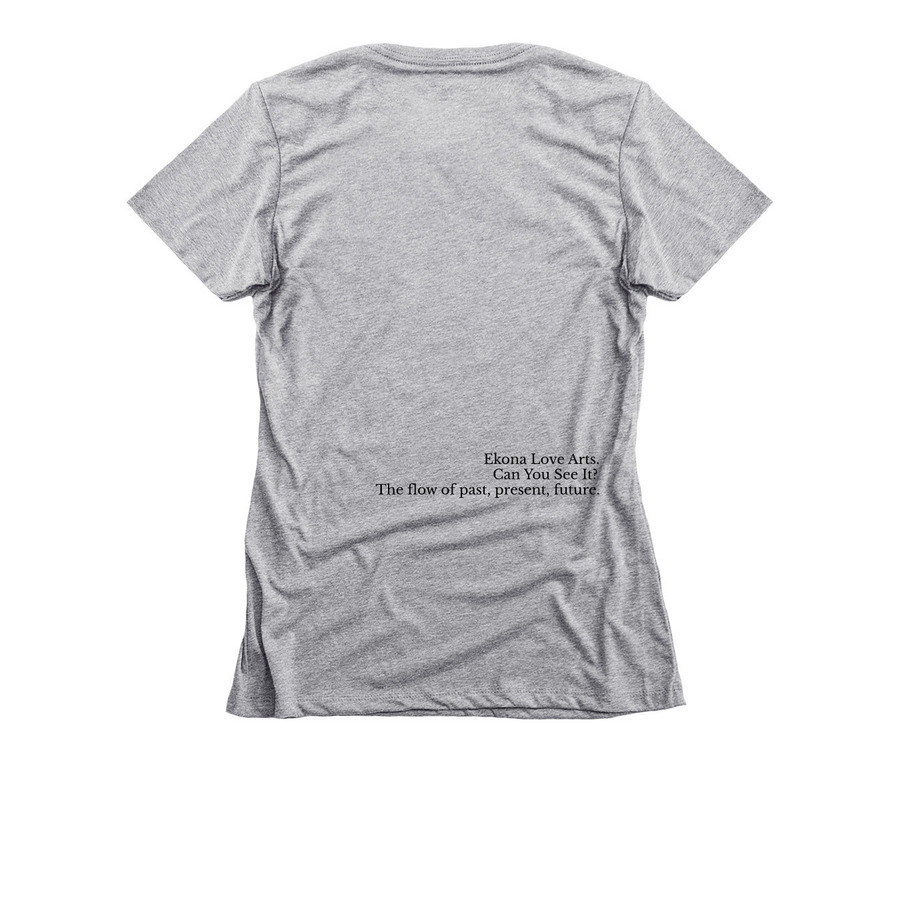 Can You See It? Apparel, a Dark Heather Grey Women's Slim Fit Tee (back-view)