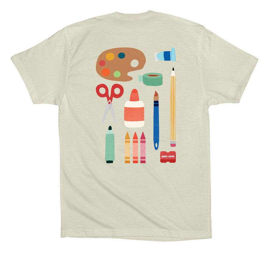 Trailhouse Art Dept., a Natural Premium Cotton Tee (back-view)