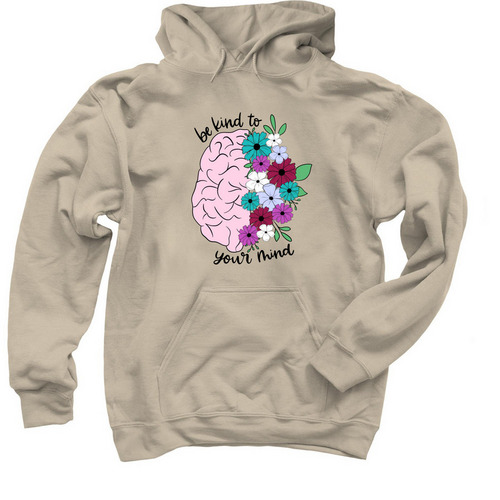 Be Kind to Your Mind - NO LURIE LOGO, a Sand Pullover Hoodie