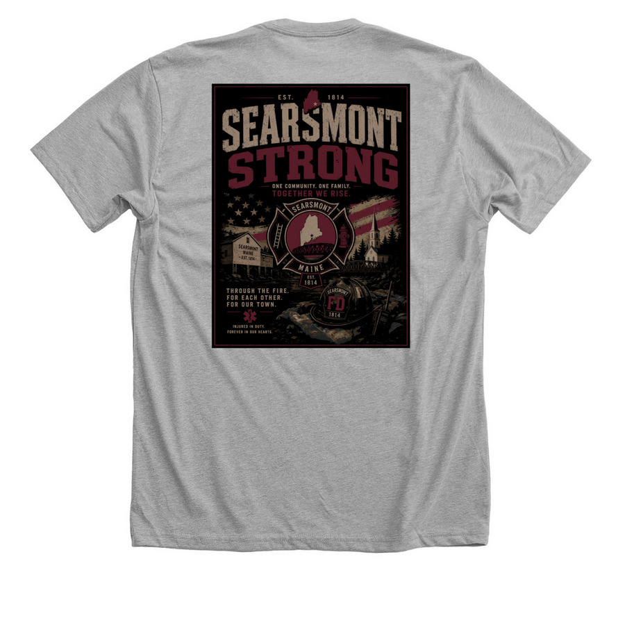 Searsmont Strong, a Athletic Heather Premium Unisex Tee (back-view)