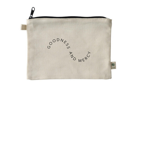 Goodness and Mercy Pouch, a Natural 9"x7" Hemp Blend Pouch