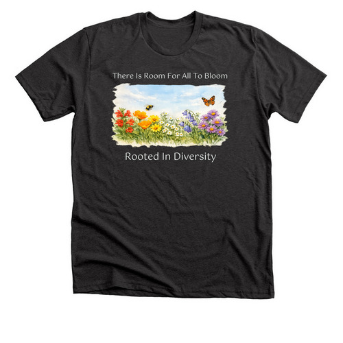 Native Plants for Native Pollinators (dark), a Dark Grey Heather Premium Unisex Tee