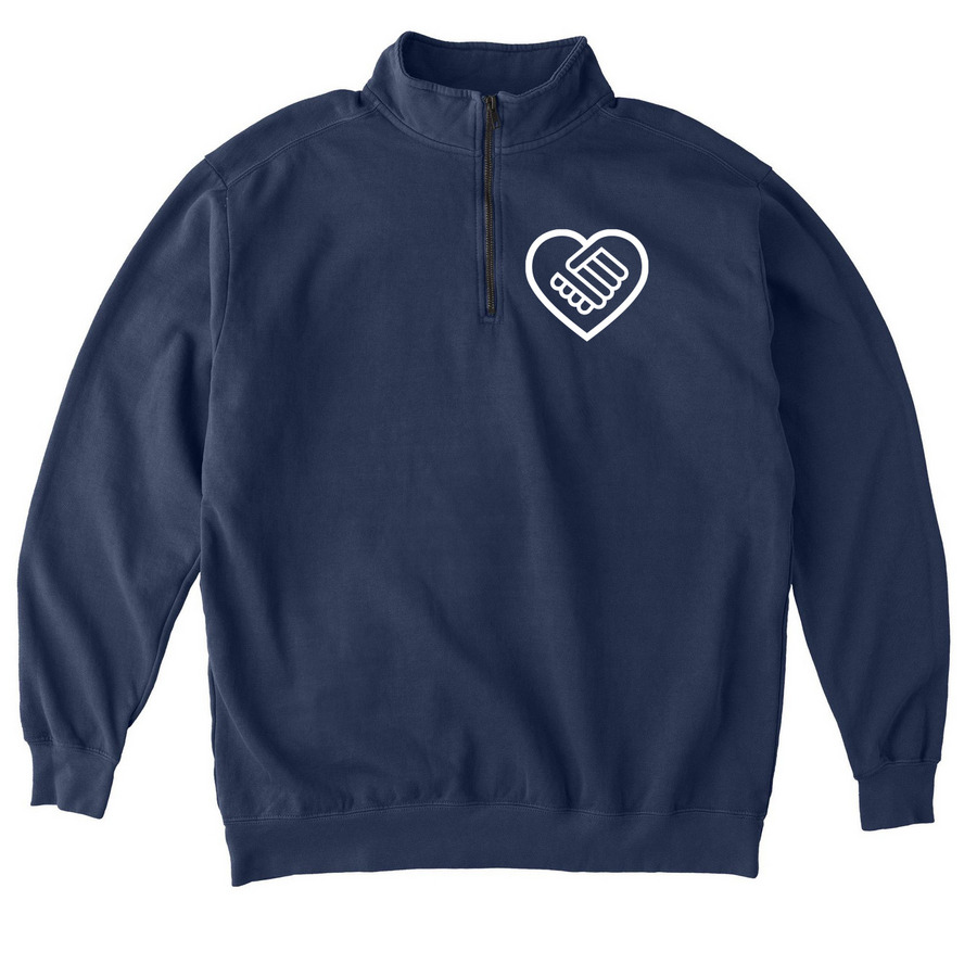 Where There Is Education Pullover, a True Navy Comfort Colors Quarter Zip Pullover