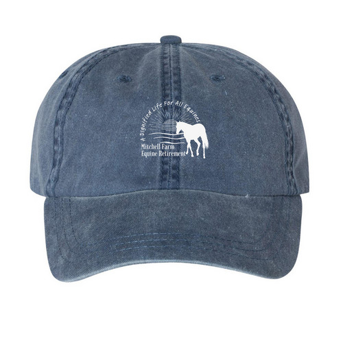Mitchell Farm Equine Retirement, a Navy Printed Pigment Dye Baseball Cap