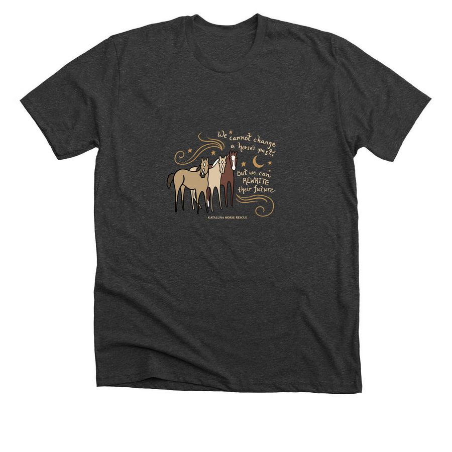 We Can Rewrite Their Future, a Dark Grey Heather Premium Unisex Tee