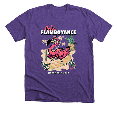 Pelo Flamboyance at Shamrock 2024, a Heather Team Purple Premium Unisex Tee