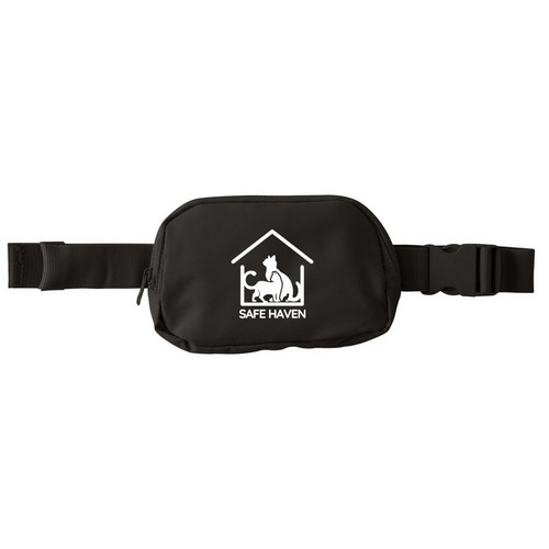 Logo Back, a Deep Black Matte Hip Pack