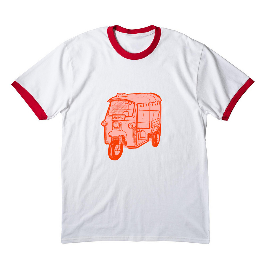 Adoption Fundraiser&nbsp;, a White/ Red Cotton Ringer Tee