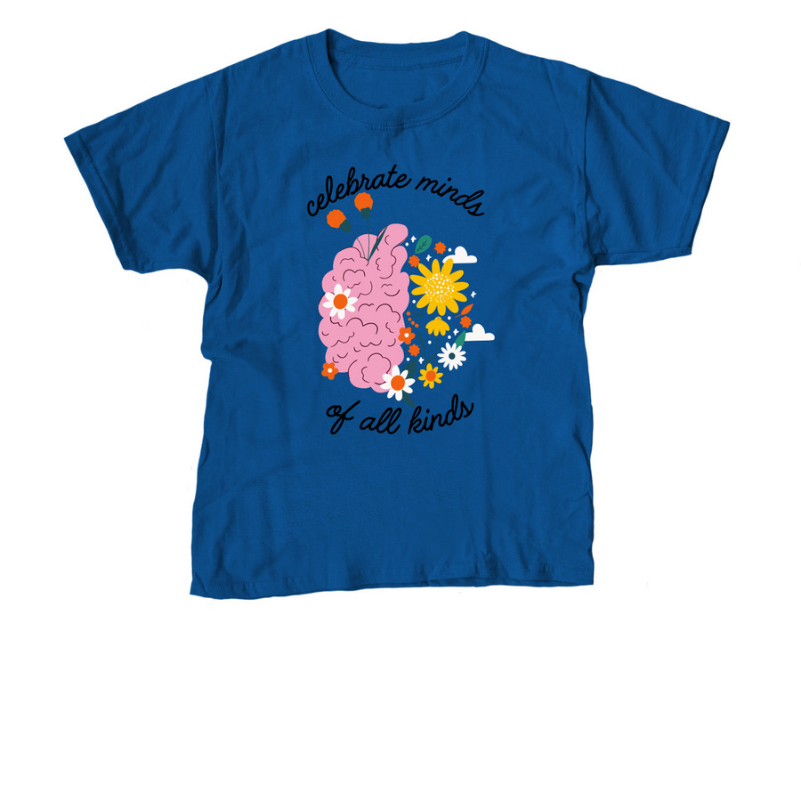 Celebrate Minds of All Kinds, a Royal Blue Youth Unisex Tee