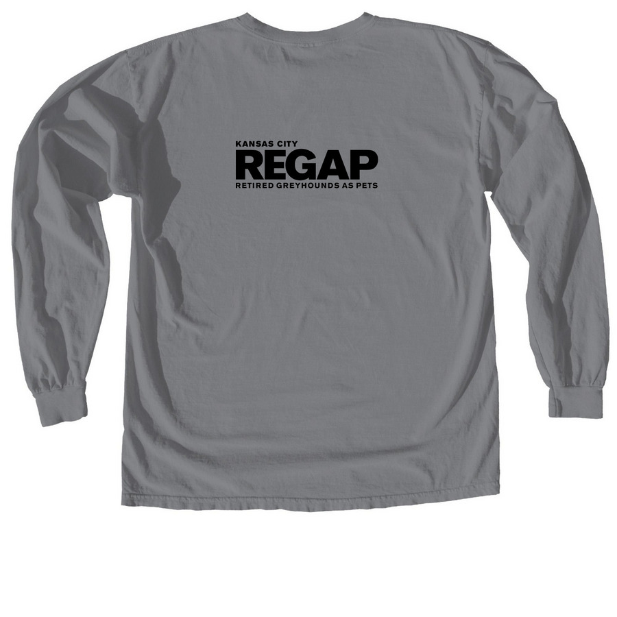 KCREGAP Black Logo Long Sleeves, a Granite Comfort Colors Long Sleeve Tee (back-view)