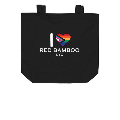 I ?? Red Bamboo Tote Bag, a Black Organic Cotton Tote Bag