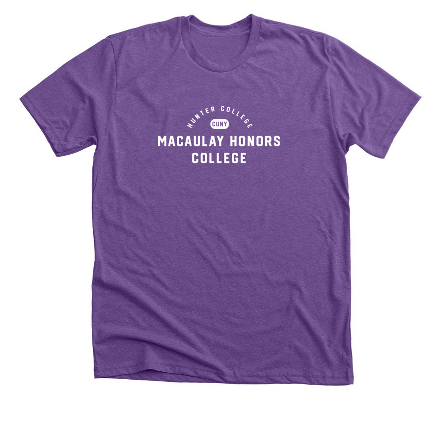 Macaulay at Hunter College, a Heather Team Purple Premium Unisex Tee