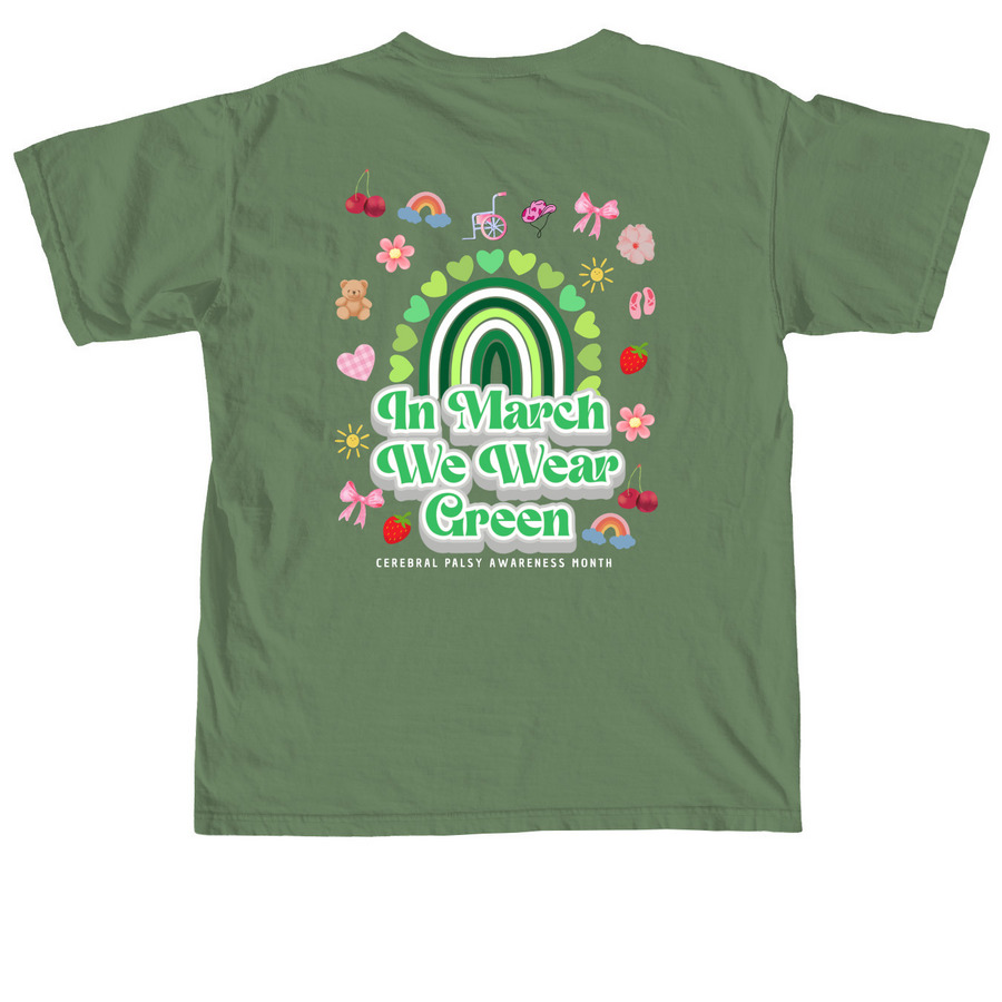 Cerebral palsy awareness month, a Hemp Comfort Colors Unisex Tee (back-view)