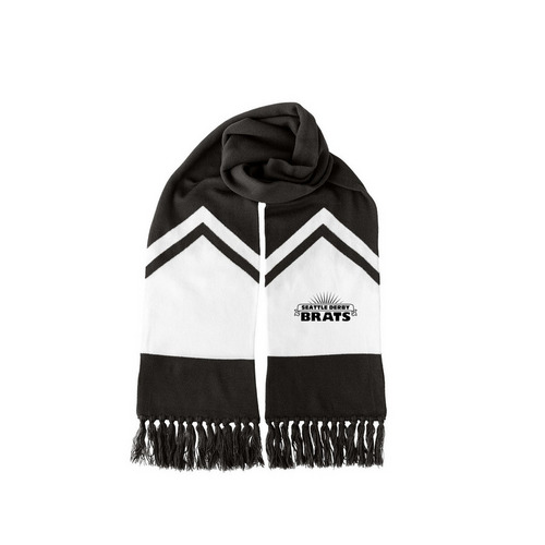 Scarves Up, a Black/ White Two-Tone Gameday Scarf