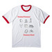 Montessori Learning Style Tee, a White/ Red Cotton Ringer Tee