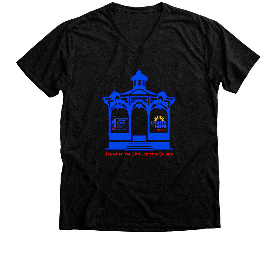 #2 Lights of Hope Medina Apparel, a Black Heather Premium V-Neck Tee