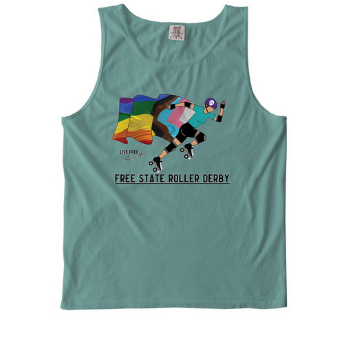 Pride Flag-2, a Seafoam Comfort Colors Tank Top