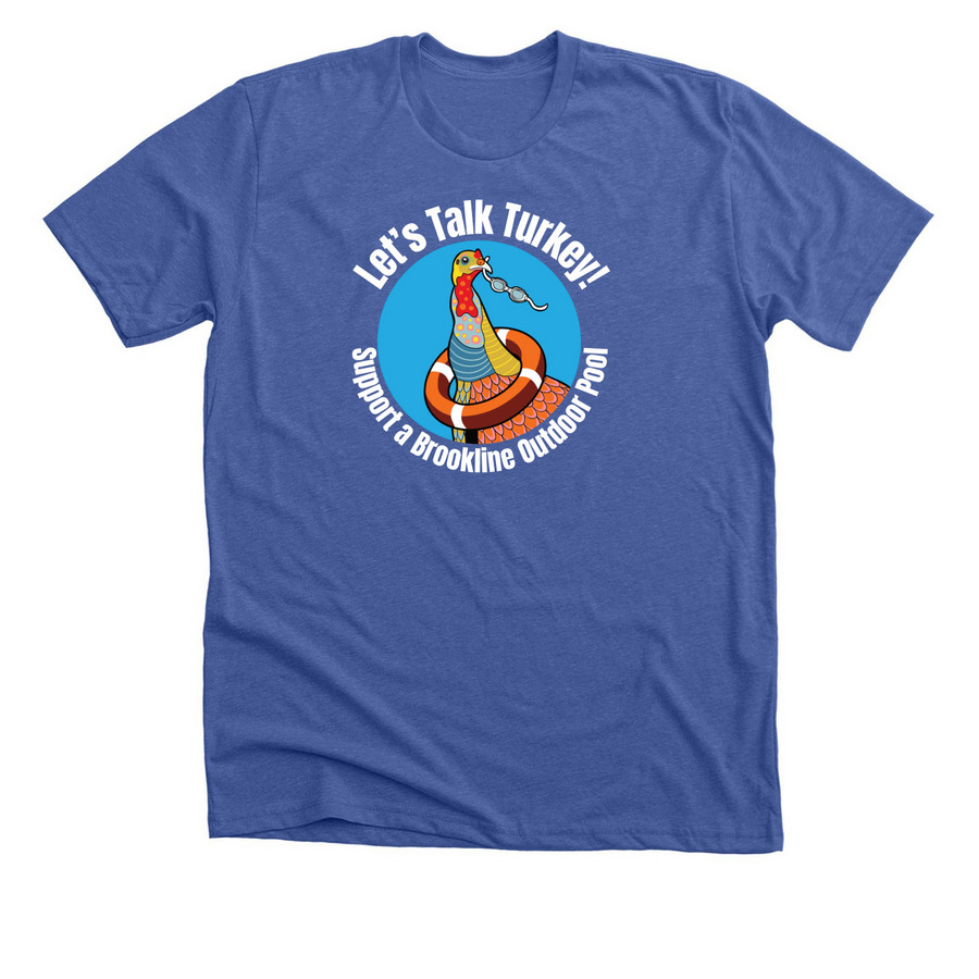 Let's Talk Turkey! Blue and Red, a Solid True Royal Premium Unisex Tee