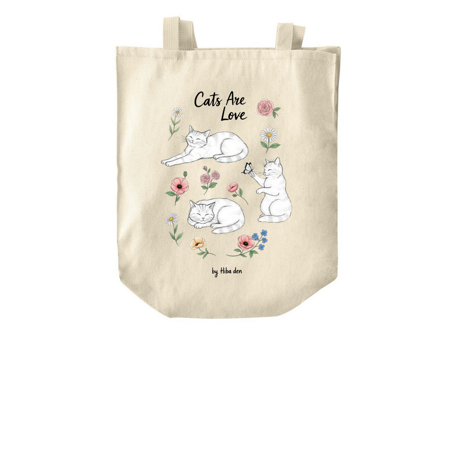 Cats Are Love&nbsp;, a Natural Over-the-Shoulder Shopping Tote Bag